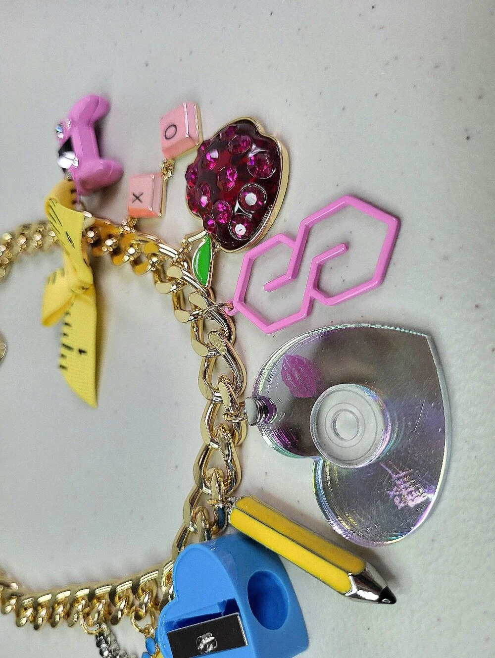 Betsey Johnson Back To School Teacher Necklace And Bracelet Set.